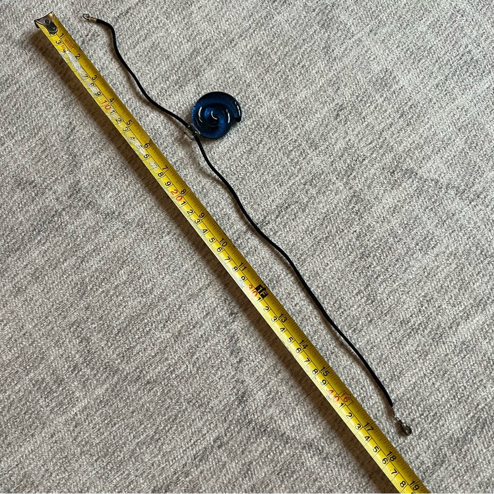 Ocean Blue Solstice Glass Spiral Necklace - Picture 4 of 6